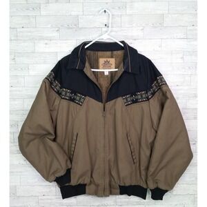 Vintage Canyon Guide Outfitters Aztec Blanket Lined Bomber Jacket Size L Long
